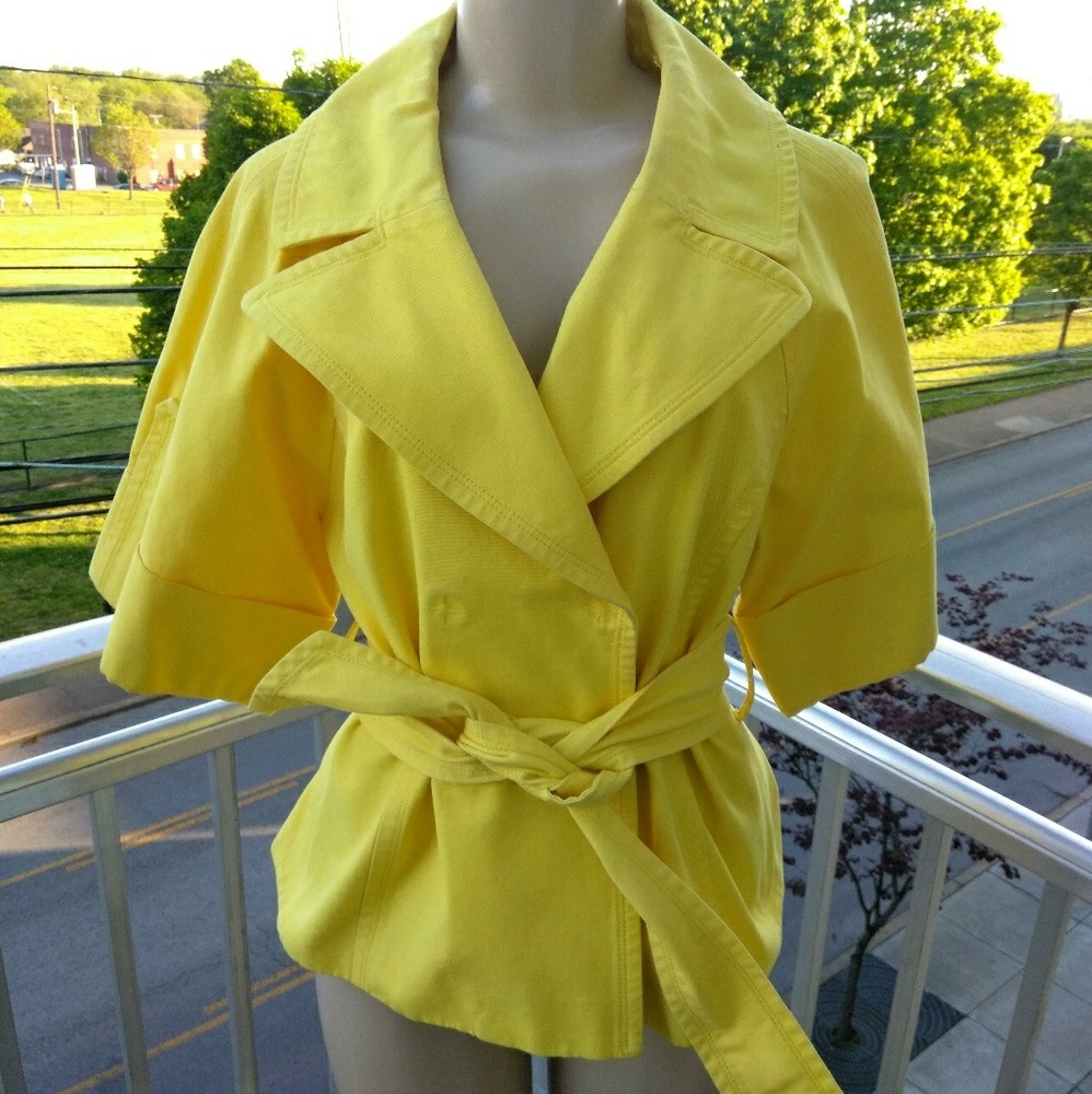 Yellow jacket with belt size 8